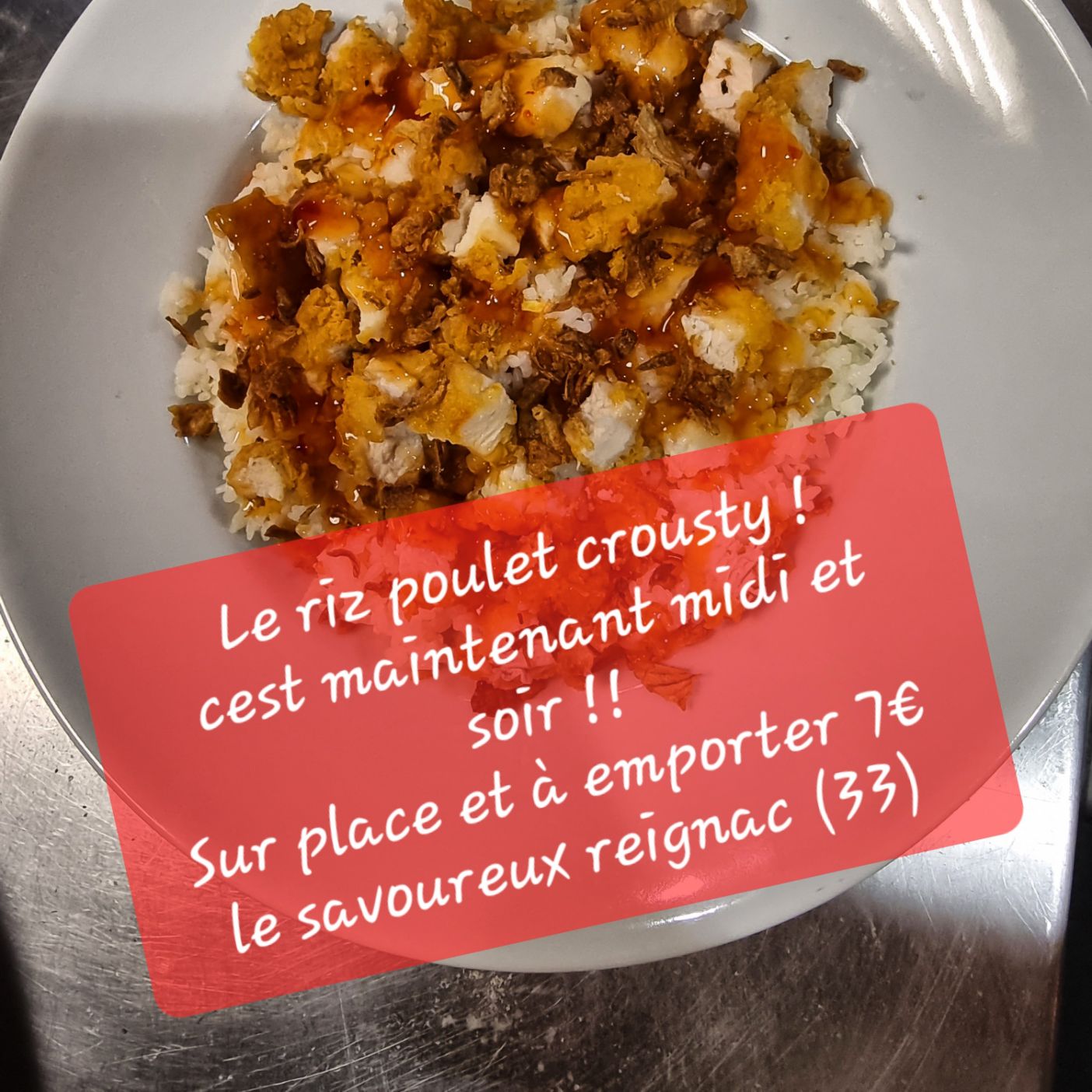 riz poulet crousty